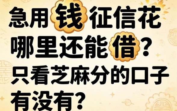 急用钱征信花哪里还能借？只看芝麻分的口子有没有？