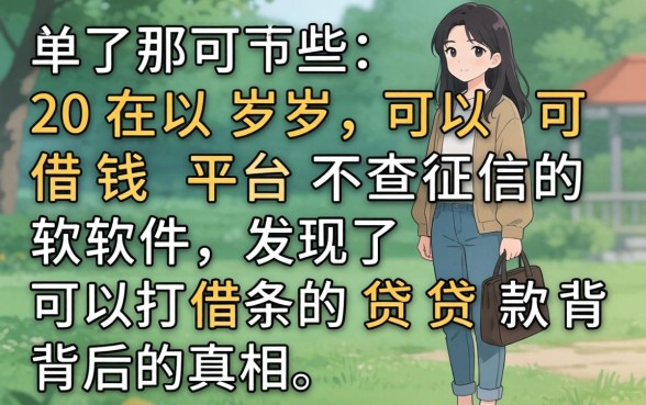 我试了那些20岁可以借钱平台不查征信的软件，发现了可以打借条的贷款背后的真相