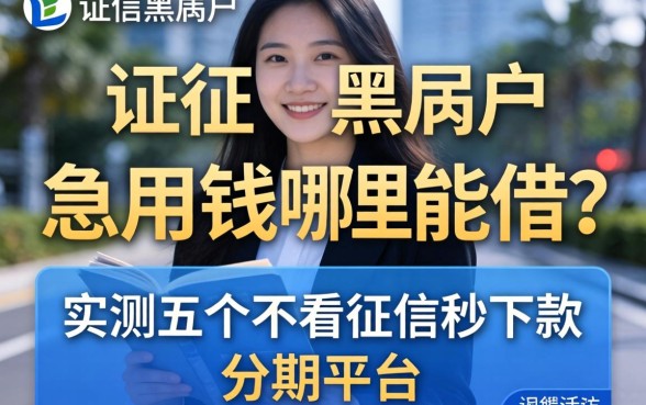 征信黑户急用钱哪里能借？实测五个不看征信秒下款的分期平台