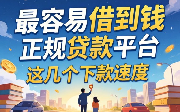 揭秘最容易借到钱的正规贷款平台,这几个下款速度快