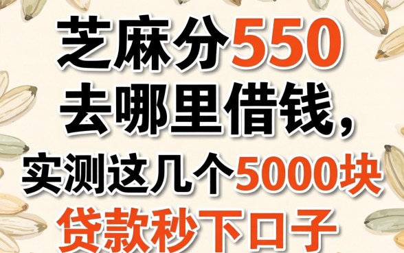 芝麻分550去哪里借钱，实测这几个5000块贷款秒下口子