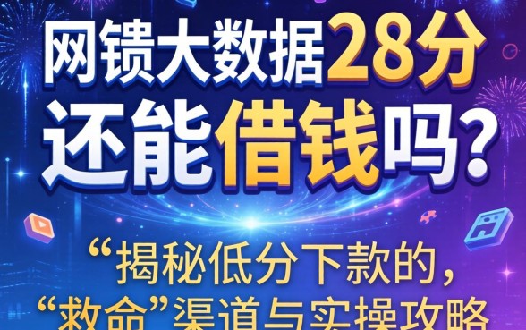 网贷大数据28分还能借钱吗?揭秘低分下款的“救命”渠道与实操攻略