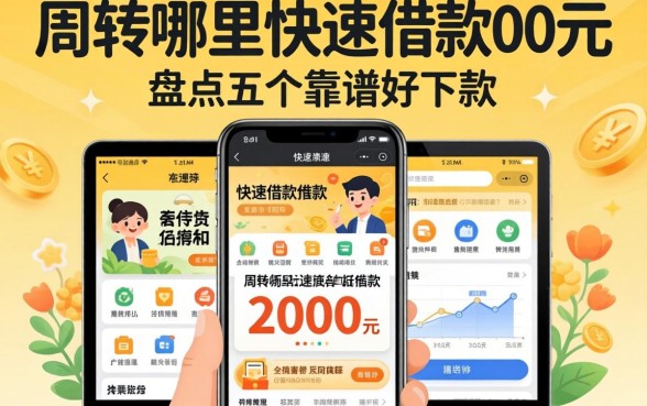 急需周转哪里可以快速借款2000元的软件？盘点五个靠谱好下款的平台推荐