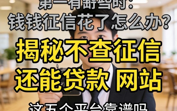 急需用钱征信花了怎么办？揭秘不查征信 还能贷款的网站有哪些，这五个平台靠谱吗？