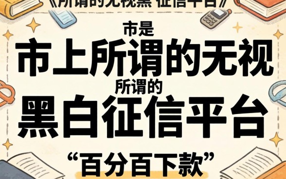 我试了市面上那些所谓的无视黑白征信平台，发现所谓的“百分百下款”其实是个伪命题