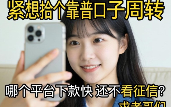 手头紧想找个靠谱口子周转,哪个平台下款快还不看征信?求老哥们推荐!
