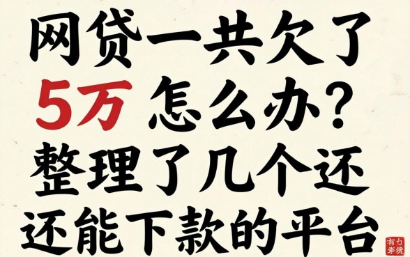 网贷一共欠了5万怎么办?整理了几个还能下款的平台