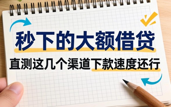 有什么秒下的大额借贷？实测这几个渠道下款速度还行