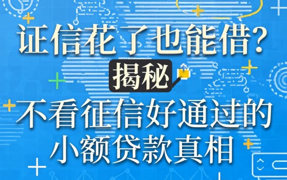 征信花了也能借？揭秘不看征信好通过的小额贷款真相