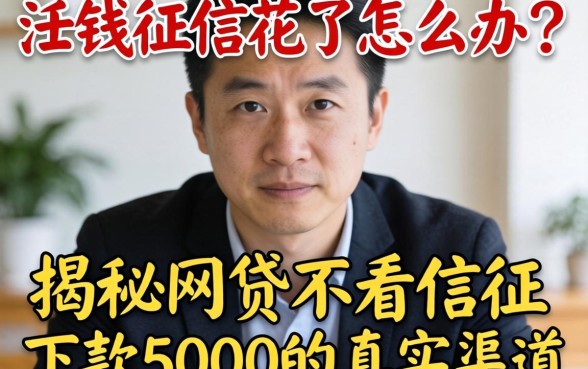 急需用钱征信花了怎么办？揭秘网贷不看征信下款5000的真实渠道与风险