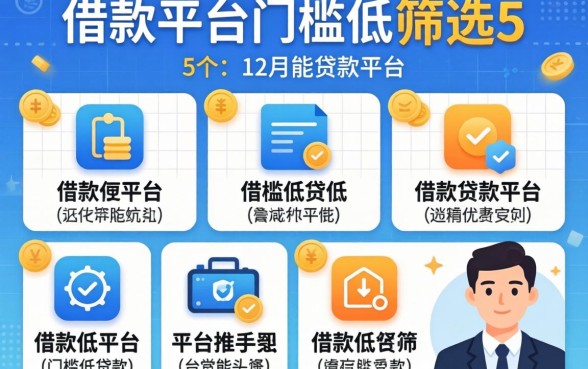 有哪些借款平台门槛低,筛选5个12月能贷款的平台