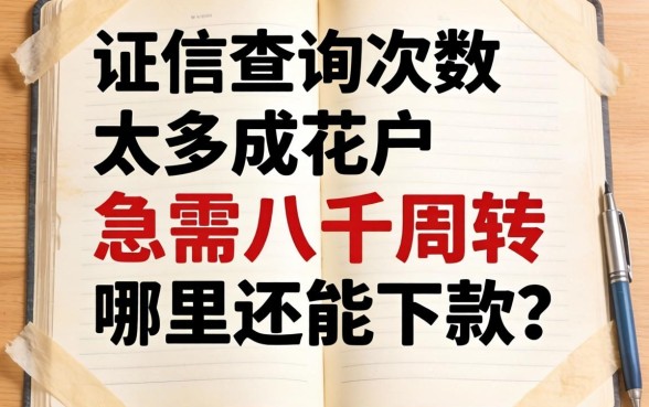 征信查询次数太多成花户，急需八千周转哪里还能下款？