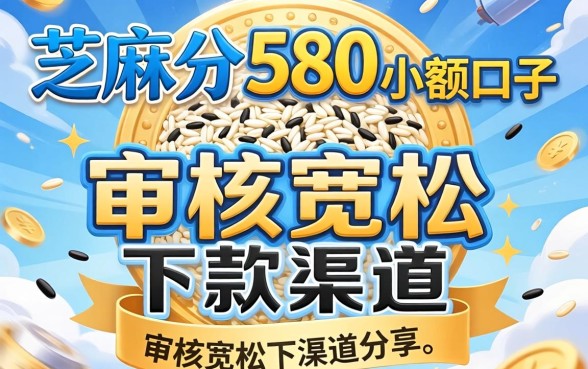 芝麻分580小额口子：审核宽松的下款渠道分享