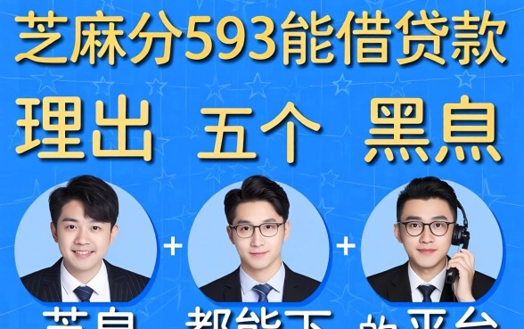 芝麻分593能借贷款，理出五个黑户都能下的平台