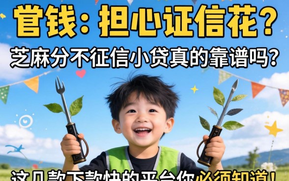 急需用钱却担心征信花？芝麻分不征信小贷真的靠谱吗？这几款下款快的平台你必须知道！