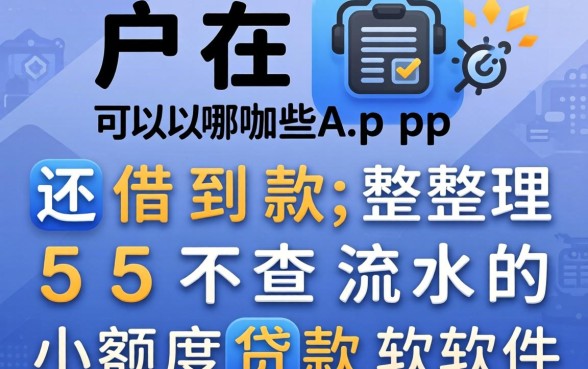 黑户在哪些app还可以借到款，整理5个不查流水的小额度贷款软件