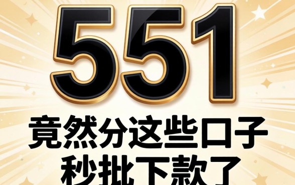 我信用分只有551，竟然在这些口子秒批下款了