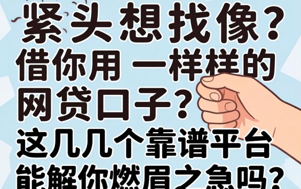 手头紧想找像借你用一样的网贷口子？这几个靠谱平台能解你燃眉之急吗？