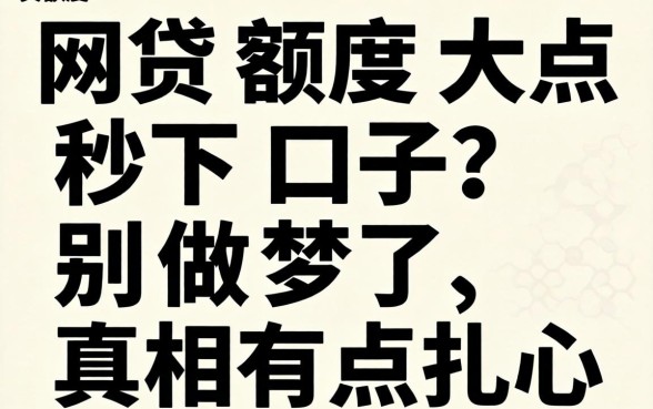 网贷额度大点秒下口子?别做梦了,真相有点扎心