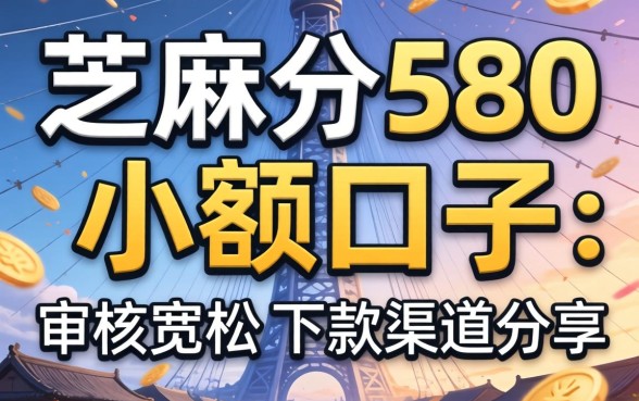 芝麻分580小额口子：审核宽松的下款渠道分享