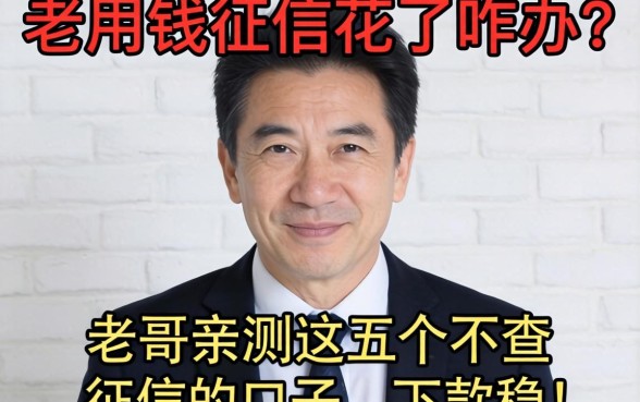 急用钱征信花了咋办?老哥亲测这五个不查征信的口子,下款稳!