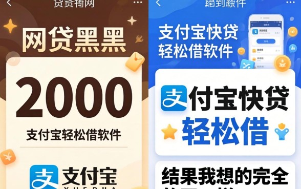 我试了网贷黑户2000和支付宝快贷轻松借软件，结果和我想的完全不一样