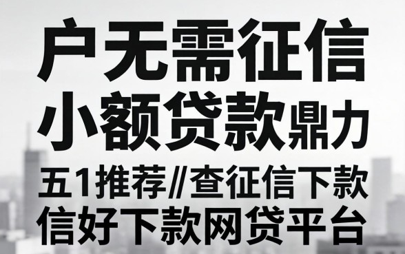 整理黑白户无需征信的小额贷款，鼎力推荐五个不查征信好下款的网贷平台