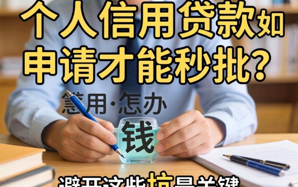 急需用钱怎么办？个人信用贷款如何申请才能秒批？避开这些坑是关键
