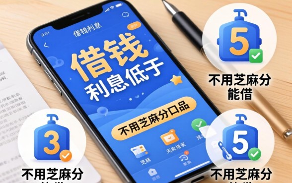 手机哪里借钱利息低于,整理5个不用芝麻分能借的口子