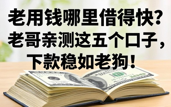 急用钱哪里借得快?老哥亲测这五个口子,下款稳如老狗!