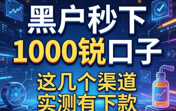 揭秘黑户秒下1000块的口子，这几个渠道实测有下款
