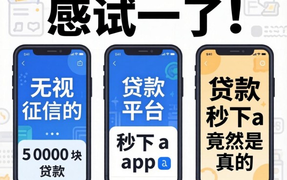 我试了几个无视征信的贷款平台，5000块贷款秒下app竟然是真的