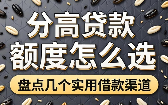 芝麻分高贷款额度怎么选？盘点几个实用借款渠道