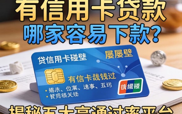 急需用钱却屡屡碰壁？有信用卡贷款哪家容易下款？揭秘五大高通过率平台