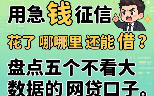急用钱征信花了哪里还能借？盘点五个不看大数据的网贷口子