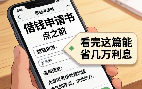 手机上的借钱申请书点之前，先看完这篇能省几万利息