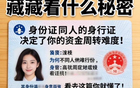 身份证里藏着什么秘密？为何不同人的身份证决定了你的资金周转难度？看完这篇你就懂了！