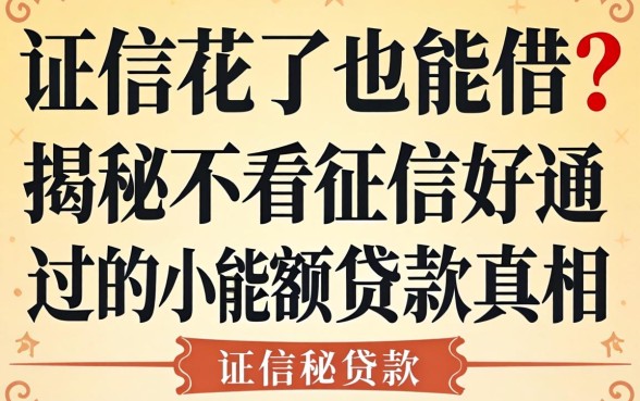 征信花了也能借？揭秘不看征信好通过的小额贷款真相