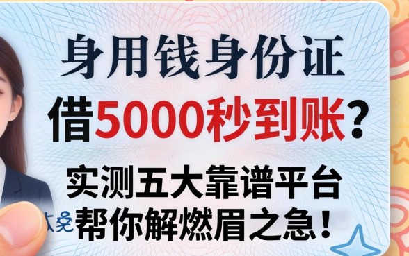 急用钱身份证借5000秒到账?实测五大靠谱平台帮你解燃眉之急!