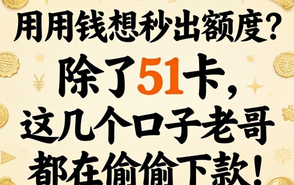 急用钱想秒出额度？除了51卡，这几个口子老哥都在偷偷下款！