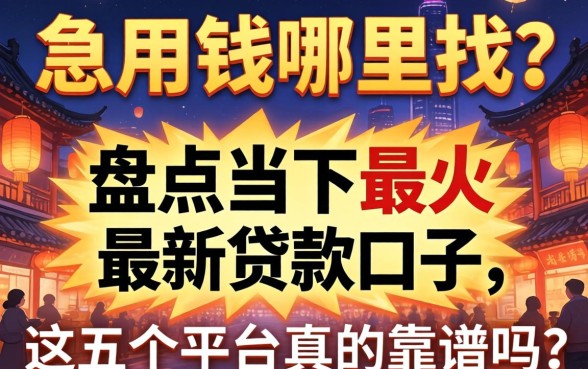 深夜急用钱哪里找？盘点当下最火的最新贷款口子，这五个平台真的靠谱吗？