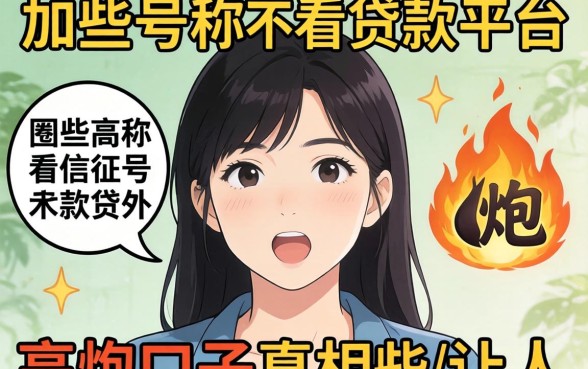 我试了一圈才发现，那些号称不看征信的贷款平台和高炮口子，真相让人意外