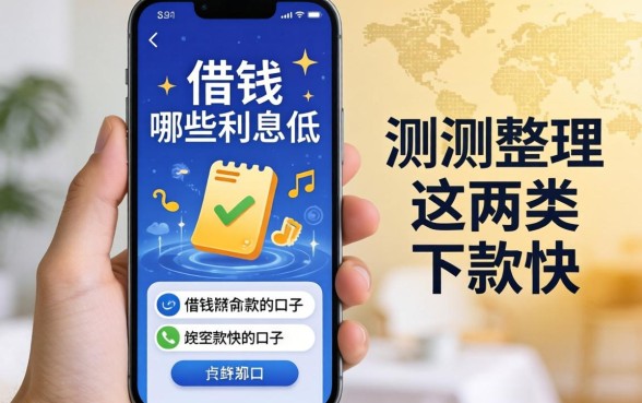 手机借钱哪些利息低？实测整理这两类下款快的口子