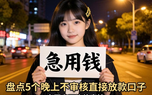 深夜急用钱？盘点5个晚上不审核直接放款口子