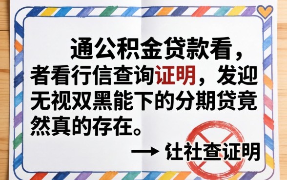 我试过纯公积金贷款看不看征信查询证明，发现无视双黑能下的分期贷竟然真的存在