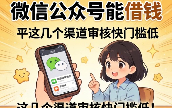 揭秘微信公众号能借钱的，这几个渠道审核快门槛低