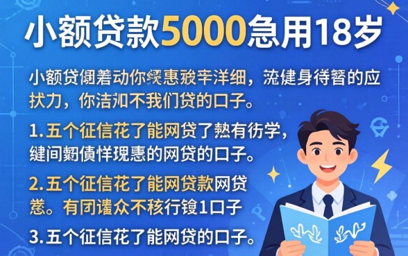 小额贷款5000急用18岁，详细阐述五个征信花了能网贷的口子