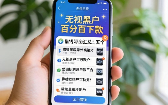 手机上哪里能借钱，汇总五个无视黑户百分百下款平台