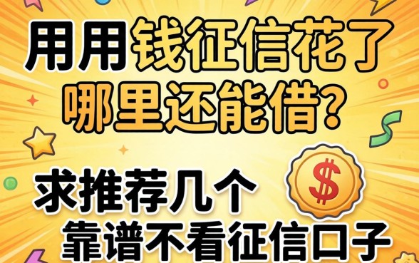 急用钱征信花了哪里还能借？求推荐几个靠谱不看征信的口子！