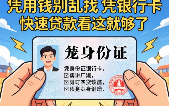 急用钱别乱找,凭身份证银行卡快速贷款看这就够了